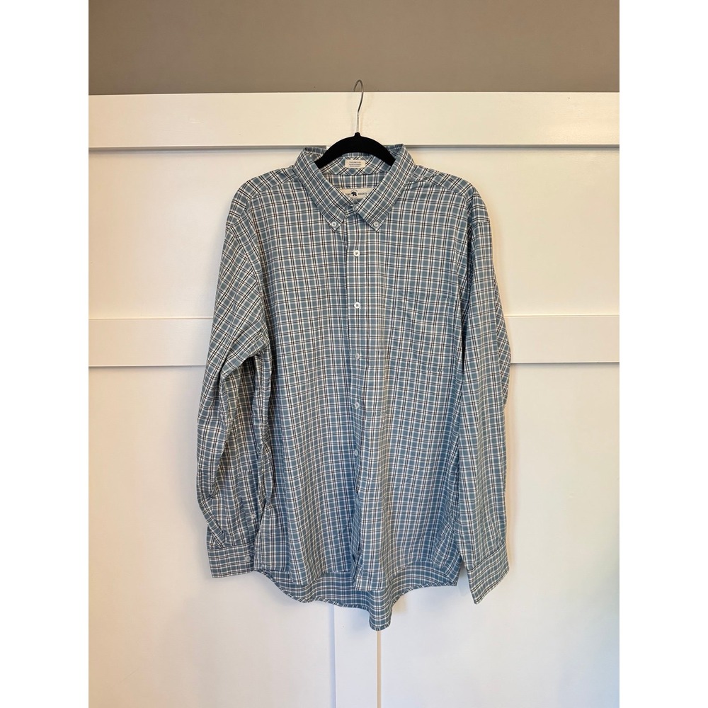 Onward Reserve tailored fit button front long‎ sleeve xxl blue plaid EUC